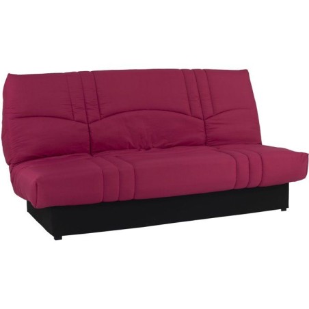 Canapé convertible Clic-clac - 3 places - Tissu Bordeaux - 190 x 90 x