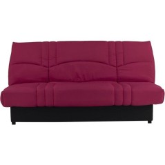 Canapé convertible Clic-clac - 3 places - Tissu Bordeaux - 190 x 90 x