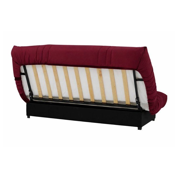 Canapé convertible Clic-clac - 3 places - Tissu Bordeaux - 190 x 90 x 92 cm - PIXIE Canapé convertible Clic-clac - 3 places - Tissu Bordeaux - 190 x 90 x 92 cm - PIXIE