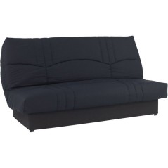 Canapé convertible Clic-clac - 3 places - Tissu Noir - 190 x 90 x 92