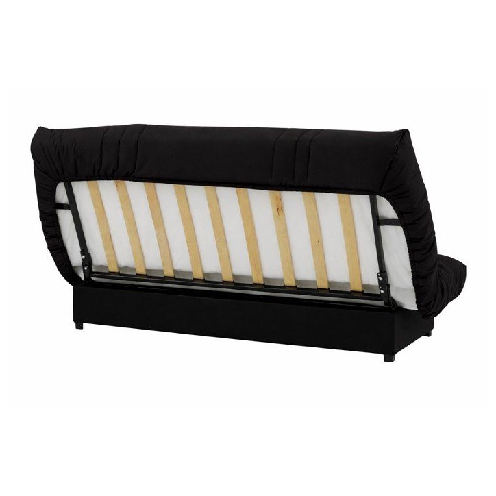 Canapé convertible Clic-clac - 3 places - Tissu Noir - 190 x 90 x 92 cm - PIXIE Canapé convertible Clic-clac - 3 places - Tissu Noir - 190 x 90 x 92 cm - PIXIE