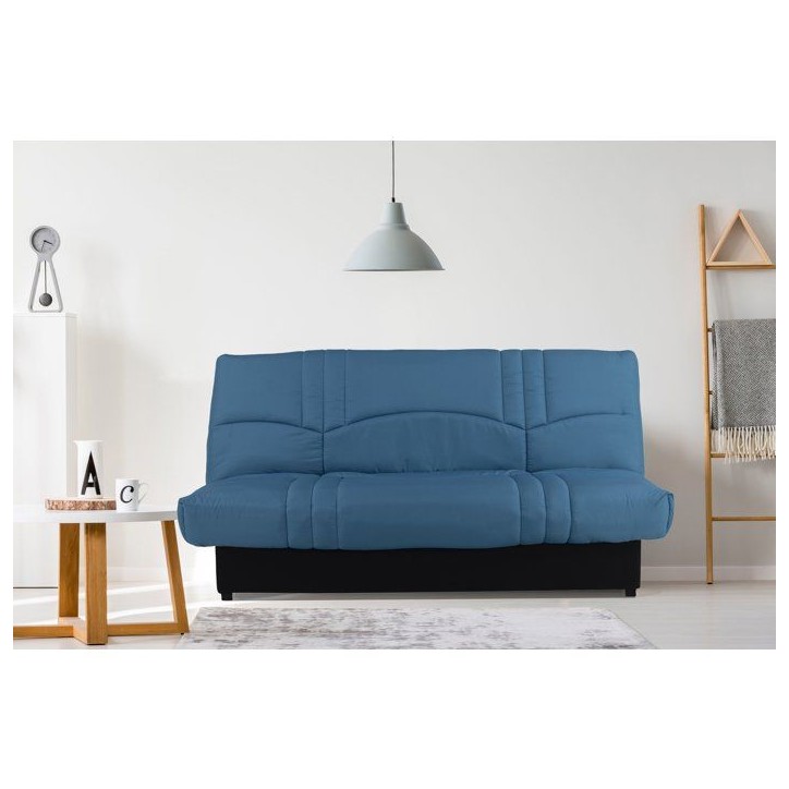 Banquette Clic-clac - 3 places - Tissu Bleu canard - 190 x 90 x 92 cm - PIXIE Banquette Clic-clac - 3 places - Tissu Bleu canard - 190 x 90 x 92 cm - PIXIE