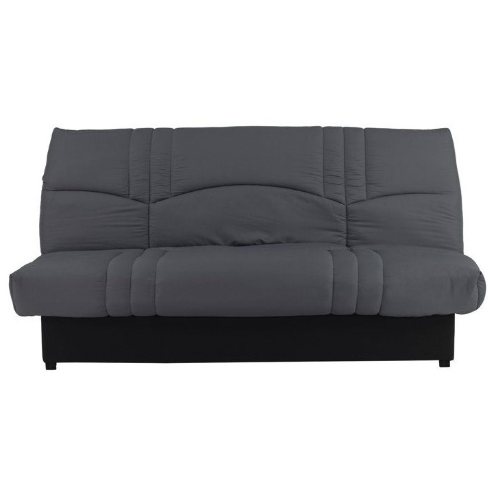 Canapé convertible Clic-clac - 3 places - Tissu Gris Anthracite - 190 x 90 x 92 cm - PIXIE