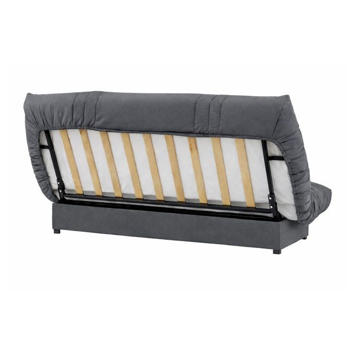 Canapé convertible Clic-clac - 3 places - Tissu Gris Anthracite - 190 x 90 x 92 cm - PIXIE