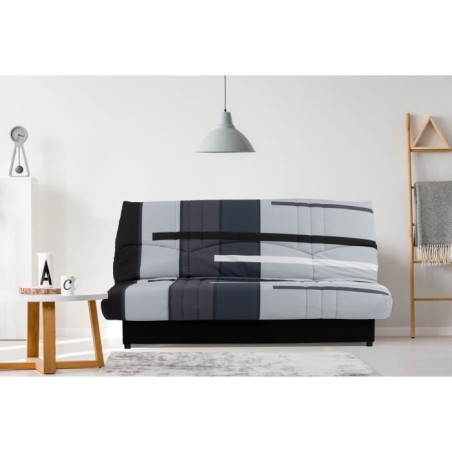 Banquette clic-clac - 3 places - Piste Gris - 190 x 90 x 92 cm - PIXIE