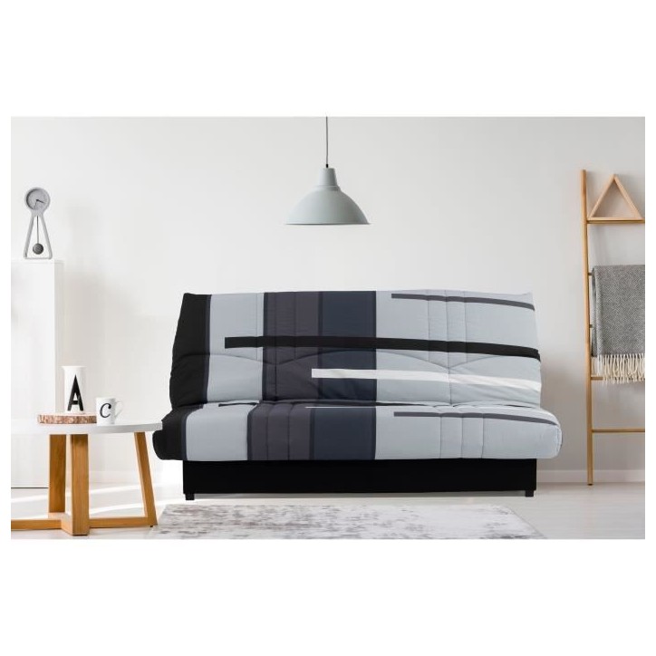 Banquette clic-clac - 3 places - Piste Gris - 190 x 90 x 92 cm - PIXIE