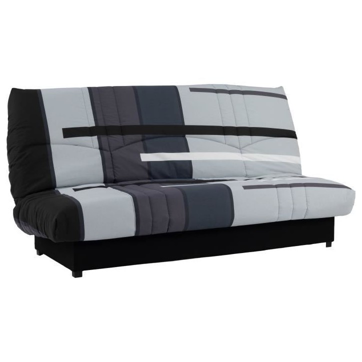 Banquette clic-clac - 3 places - Piste Gris - 190 x 90 x 92 cm - PIXIE