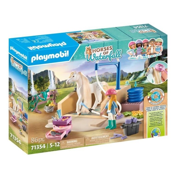 PLAYMOBIL 71354 Isabella & Lioness aire de lavage - Horses of Waterfall - Des 5 ans - Enfant - 86 pieces