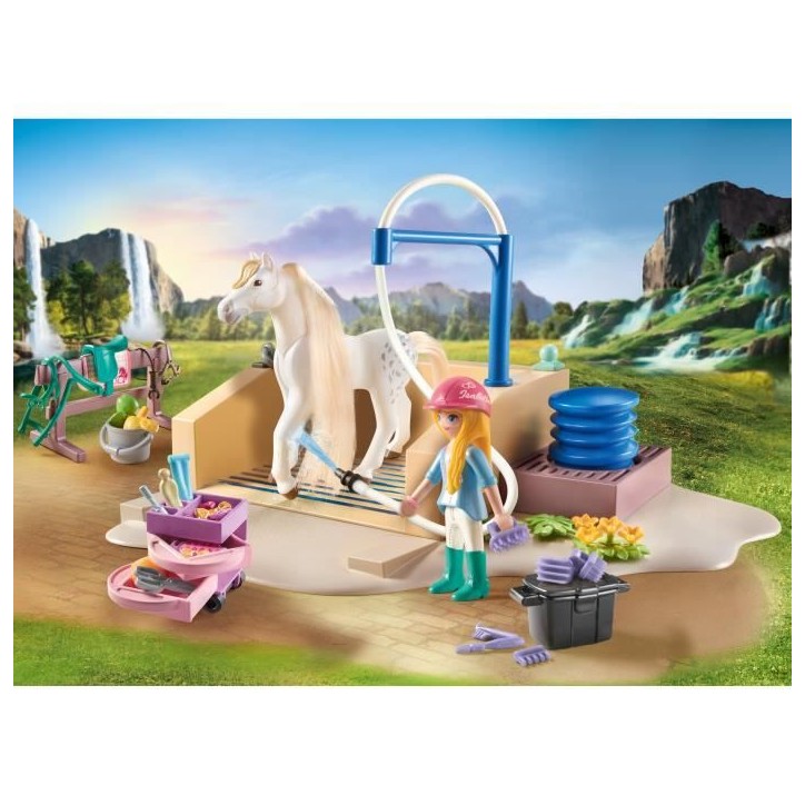 PLAYMOBIL 71354 Isabella & Lioness aire de lavage - Horses of Waterfall - Des 5 ans - Enfant - 86 pieces