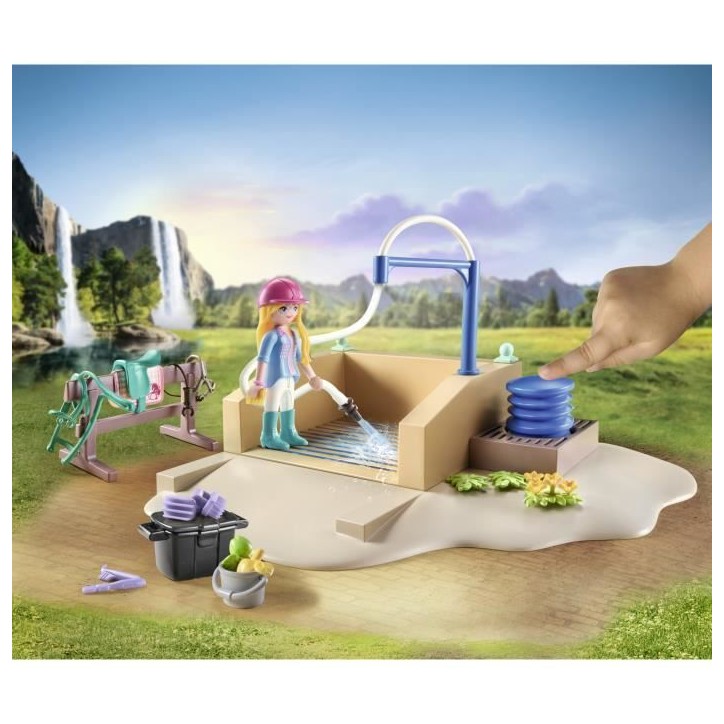 PLAYMOBIL 71354 Isabella & Lioness aire de lavage - Horses of Waterfall - Des 5 ans - Enfant - 86 pieces