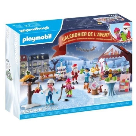 PLAYMOBIL 71472 Calendrier de l'Avent Marché de Noël, 24 surprises,