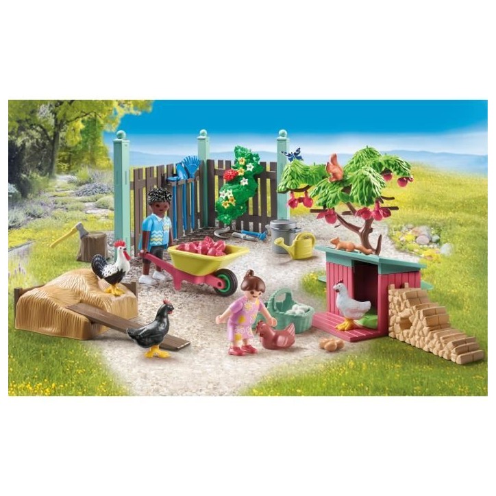 PLAYMOBIL 71510 Poulailler et jardin, My Life, 77 pieces, Des 4 ans