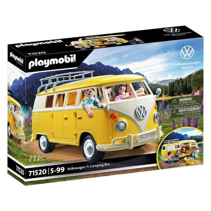 PLAYMOBIL 71520 Volkswagen T1 Combi jaune, Classic Car, Voiture de collection, 77 pieces, des 14 ans PLAYMOBIL 71520 Volkswagen T1 Combi jaune, Classic Car, Voiture de collection, 77 pieces, des 14 ans