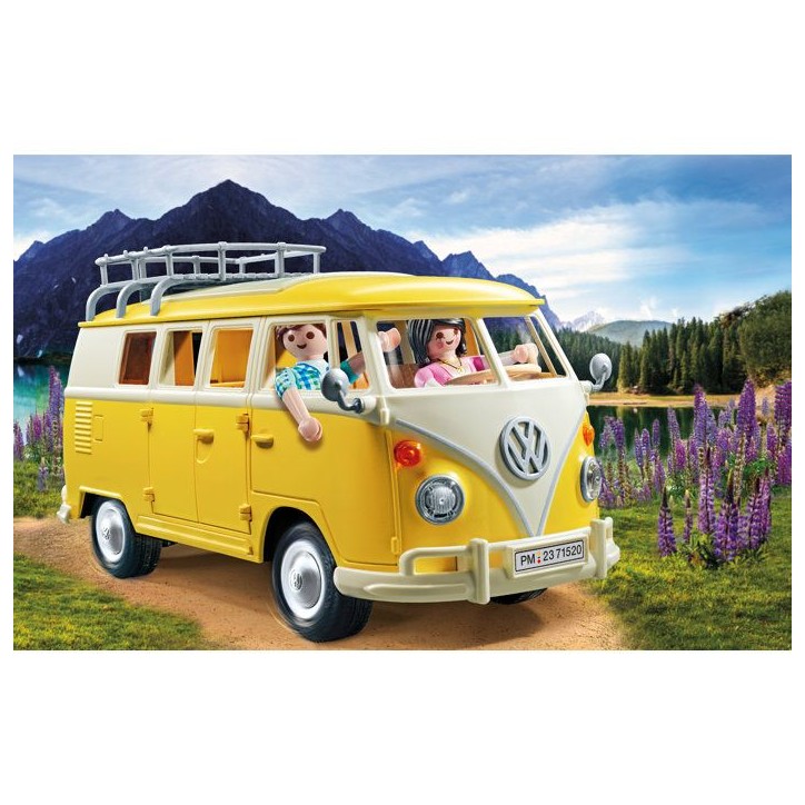 PLAYMOBIL 71520 Volkswagen T1 Combi jaune, Classic Car, Voiture de collection, 77 pieces, des 14 ans PLAYMOBIL 71520 Volkswagen T1 Combi jaune, Classic Car, Voiture de collection, 77 pieces, des 14 ans