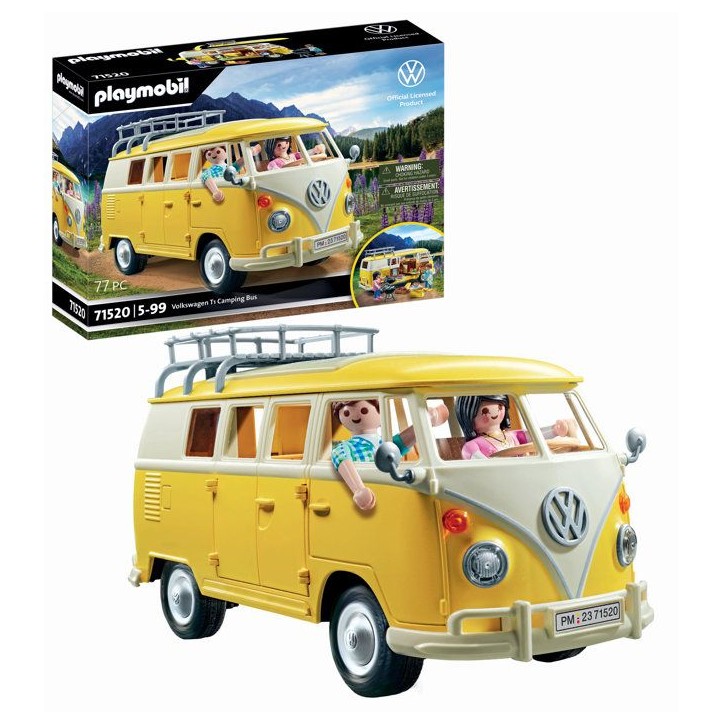 PLAYMOBIL 71520 Volkswagen T1 Combi jaune, Classic Car, Voiture de collection, 77 pieces, des 14 ans PLAYMOBIL 71520 Volkswagen T1 Combi jaune, Classic Car, Voiture de collection, 77 pieces, des 14 ans