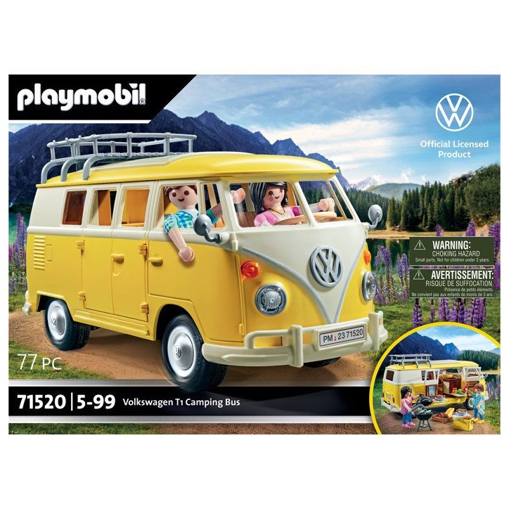 PLAYMOBIL 71520 Volkswagen T1 Combi jaune, Classic Car, Voiture de collection, 77 pieces, des 14 ans PLAYMOBIL 71520 Volkswagen T1 Combi jaune, Classic Car, Voiture de collection, 77 pieces, des 14 ans