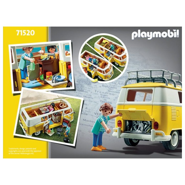 PLAYMOBIL 71520 Volkswagen T1 Combi jaune, Classic Car, Voiture de collection, 77 pieces, des 14 ans PLAYMOBIL 71520 Volkswagen T1 Combi jaune, Classic Car, Voiture de collection, 77 pieces, des 14 ans