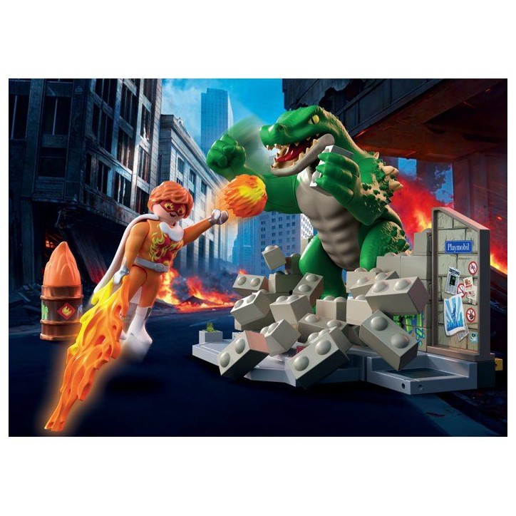 Playmobil 71831 Les super-héros contre le lézard géant, Super Heroes, univers miniature, 72 pieces, des 4 ans Playmobil 71831 Les super-héros contre le lézard géant, Super Heroes, univers miniature, 72 pieces, des 4 ans