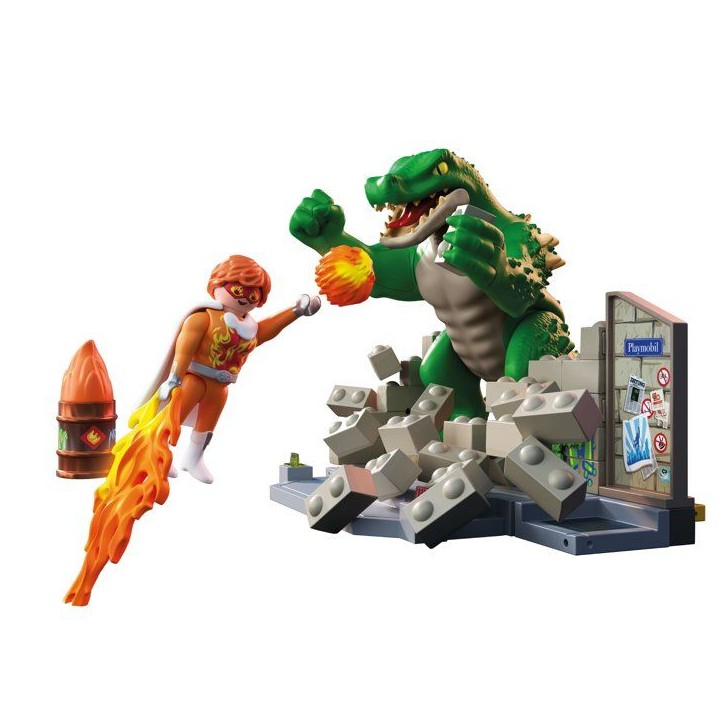 Playmobil 71831 Les super-héros contre le lézard géant, Super Heroes, univers miniature, 72 pieces, des 4 ans Playmobil 71831 Les super-héros contre le lézard géant, Super Heroes, univers miniature, 72 pieces, des 4 ans