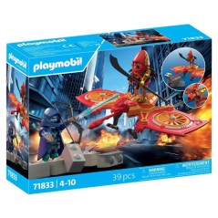 PLAYMOBIL 71833 Super-héros et son drone contre un ninja, Super Heroe