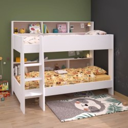 PARISOT Lits superposés enfant 2 x 90x200 cm - Décor Chene et Blanc