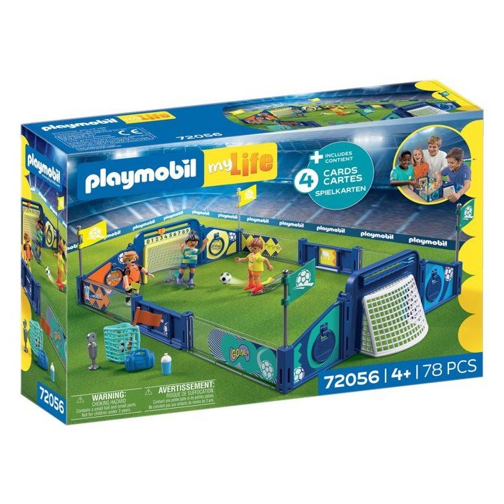 PLAYMOBIL 72056 Stade de football et défis, My Life Sport & action, avec mécanisme de tir et 2 buts pour jouer, 78 pieces, des PLAYMOBIL 72056 Stade de football et défis, My Life Sport & action, avec mécanisme de tir et 2 buts pour jouer, 78 pieces, des