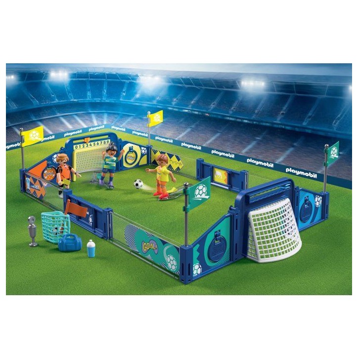 PLAYMOBIL 72056 Stade de football et défis, My Life Sport & action, avec mécanisme de tir et 2 buts pour jouer, 78 pieces, des PLAYMOBIL 72056 Stade de football et défis, My Life Sport & action, avec mécanisme de tir et 2 buts pour jouer, 78 pieces, des