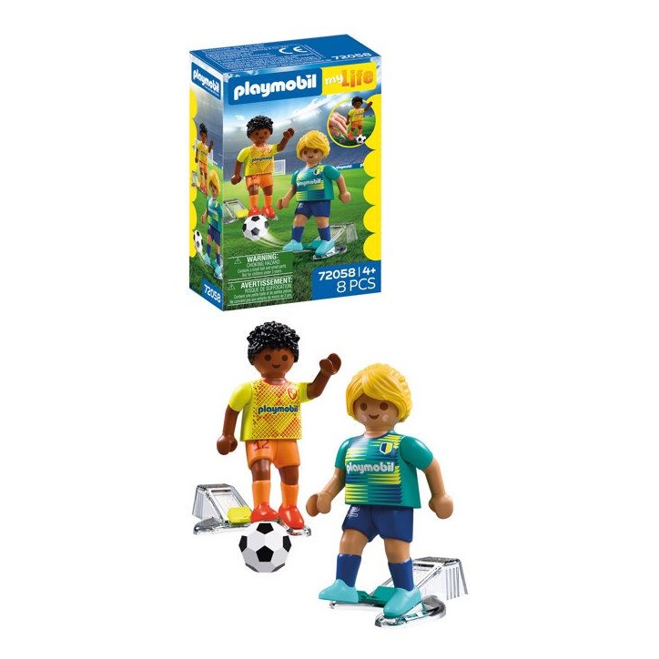 PLAYMOBIL 72058 Joueurs de football, My Life Football Sport & action, 8 pieces, des 4 ans