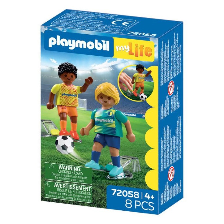 PLAYMOBIL 72058 Joueurs de football, My Life Football Sport & action, 8 pieces, des 4 ans