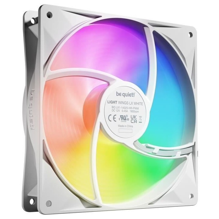 BE QUIET! - Light Wings LX - Ventilateur Boîtier - BL131 - 140 mm - PWM high - Speed White Triple - Pack