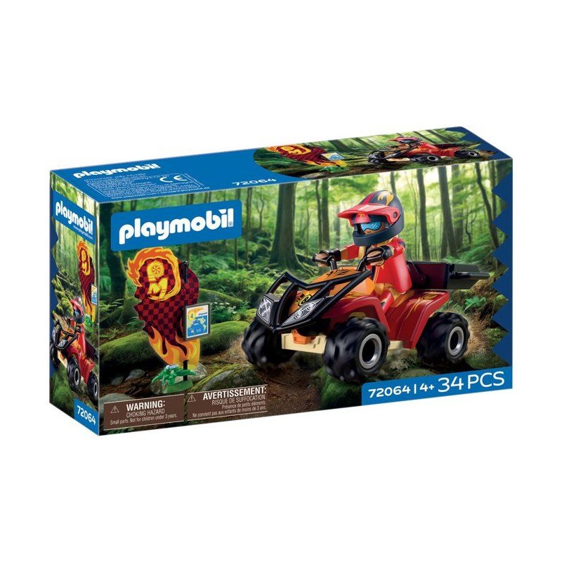 PLAYMOBIL 72064 Quad tout-terrain, Véhicule de course, 34 pieces, Des