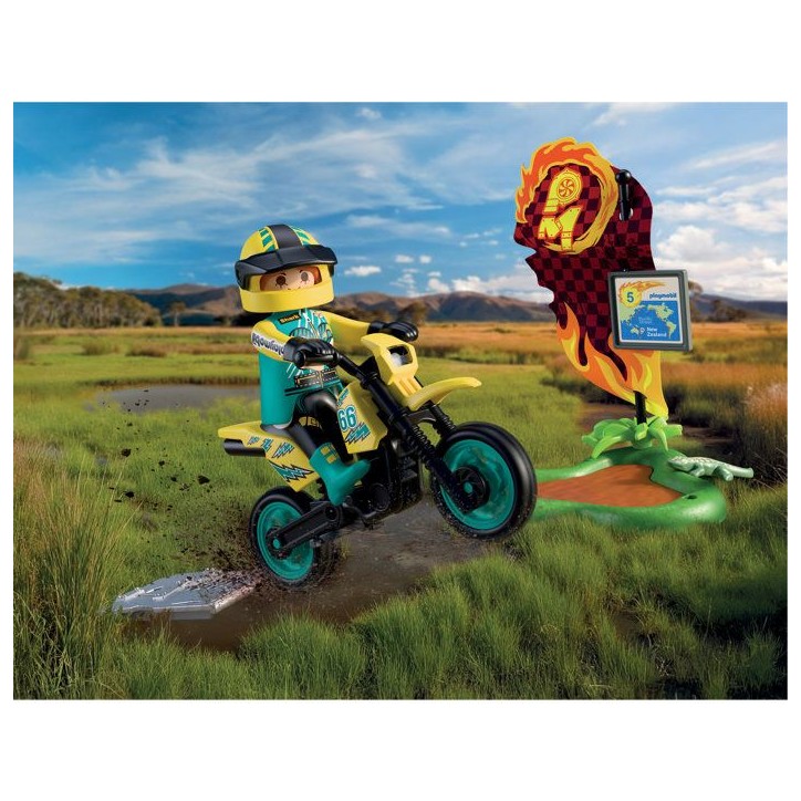 PLAYMOBIL 72065 Motocross, Véhicule de course, 21 pieces, rider & accessoires, Des 4 ans