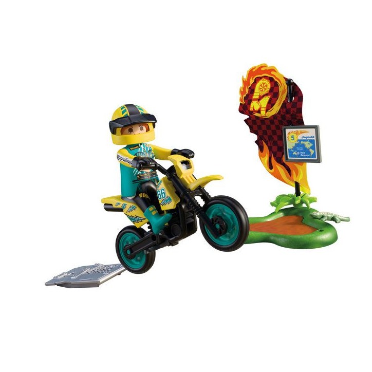 PLAYMOBIL 72065 Motocross, Véhicule de course, 21 pieces, rider & accessoires, Des 4 ans