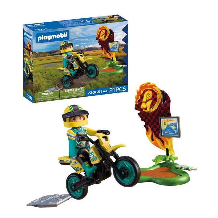 PLAYMOBIL 72065 Motocross, Véhicule de course, 21 pieces, rider & accessoires, Des 4 ans