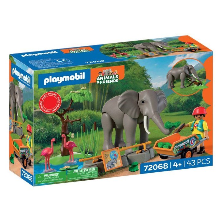PLAYMOBIL 72068 Eléphants et soigneur animalier, My Life, Le Zoo, Promo pack, 43 pieces, Des 4 ans PLAYMOBIL 72068 Eléphants et soigneur animalier, My Life, Le Zoo, Promo pack, 43 pieces, Des 4 ans