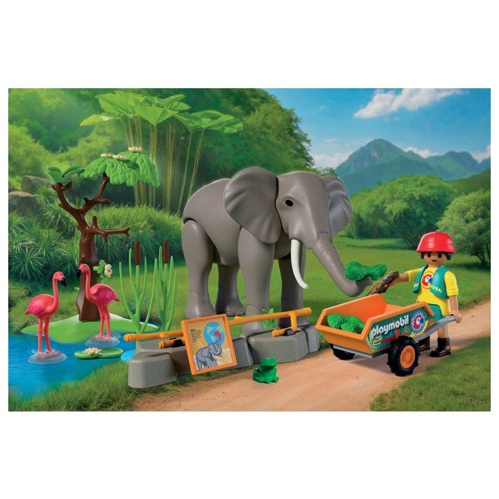 PLAYMOBIL 72068 Eléphants et soigneur animalier, My Life, Le Zoo, Promo pack, 43 pieces, Des 4 ans PLAYMOBIL 72068 Eléphants et soigneur animalier, My Life, Le Zoo, Promo pack, 43 pieces, Des 4 ans