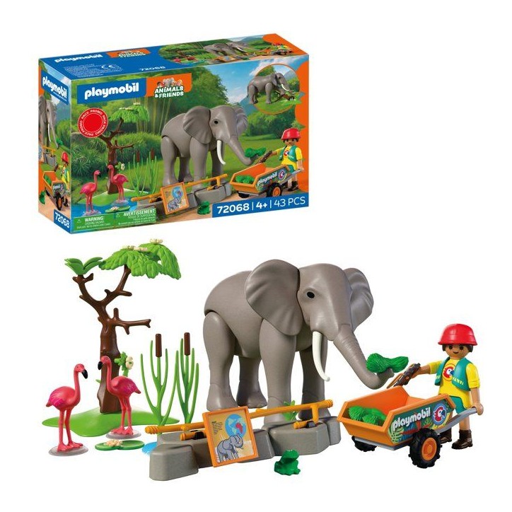 PLAYMOBIL 72068 Eléphants et soigneur animalier, My Life, Le Zoo, Promo pack, 43 pieces, Des 4 ans PLAYMOBIL 72068 Eléphants et soigneur animalier, My Life, Le Zoo, Promo pack, 43 pieces, Des 4 ans