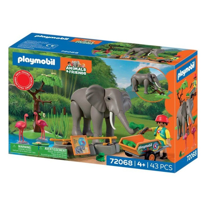 PLAYMOBIL 72068 Eléphants et soigneur animalier, My Life, Le Zoo, Promo pack, 43 pieces, Des 4 ans PLAYMOBIL 72068 Eléphants et soigneur animalier, My Life, Le Zoo, Promo pack, 43 pieces, Des 4 ans