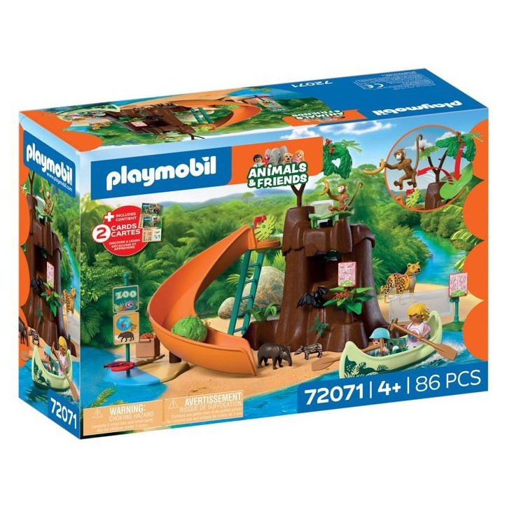PLAYMOBIL 72071 Zoo : Au coeur de la jungle, univers miniature, 86 pieces, des 4 ans