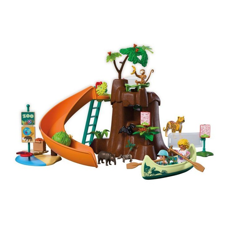PLAYMOBIL 72071 Zoo : Au coeur de la jungle, univers miniature, 86 pieces, des 4 ans