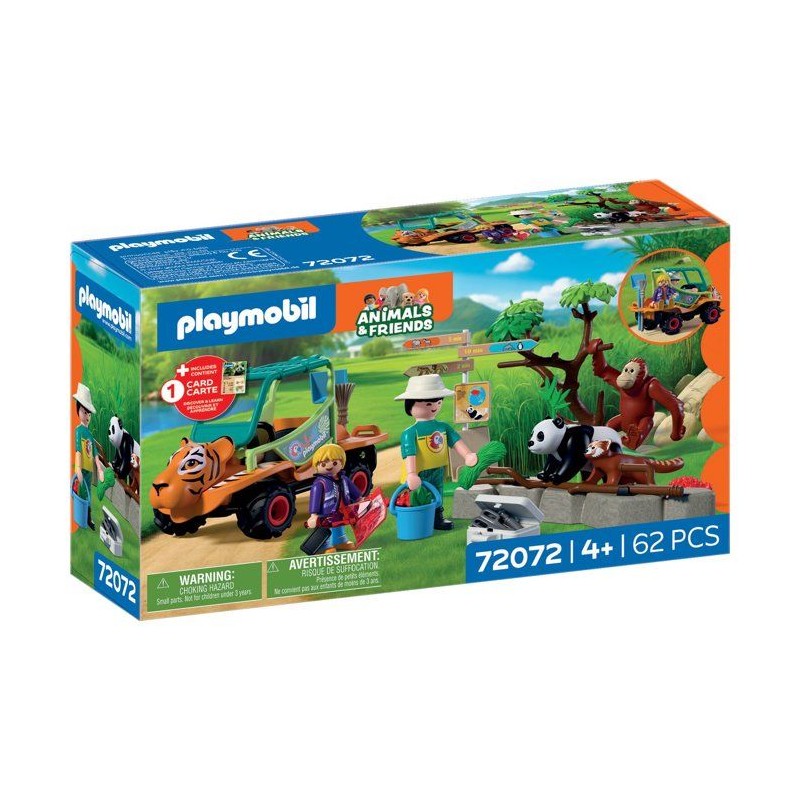 PLAYMOBIL 72072 Zoo : Gardien de zoo et véhicule