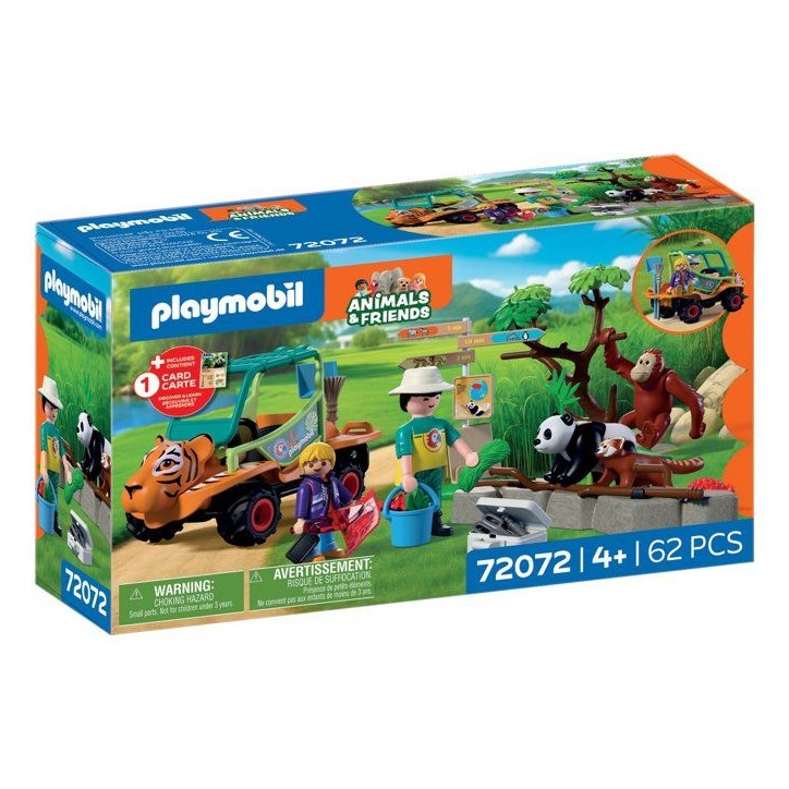 PLAYMOBIL 72072 Zoo : Gardien de zoo et véhicule