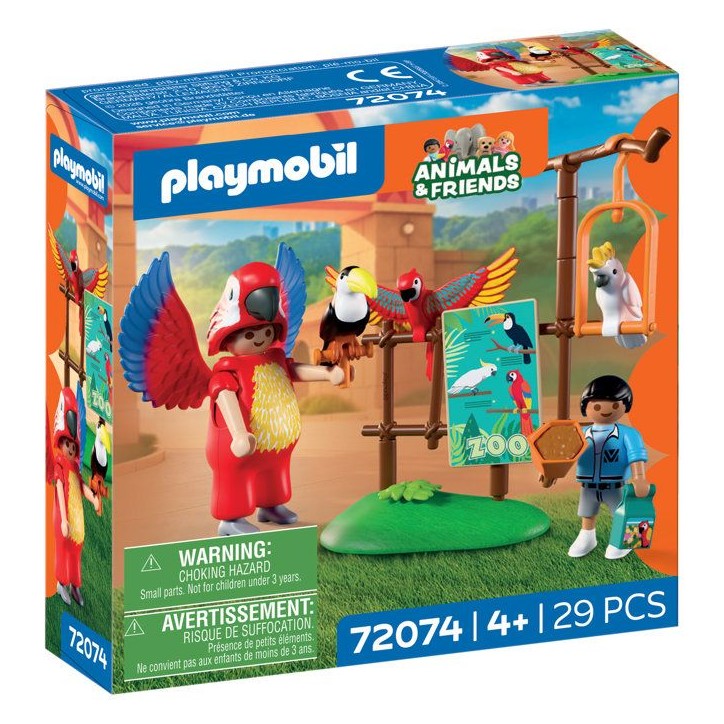 PLAYMOBIL 72074 Zoo : Mascotte perroquet coloré & enfant, univers miniature, 29 pieces, des 4 ans PLAYMOBIL 72074 Zoo : Mascotte perroquet coloré & enfant, univers miniature, 29 pieces, des 4 ans