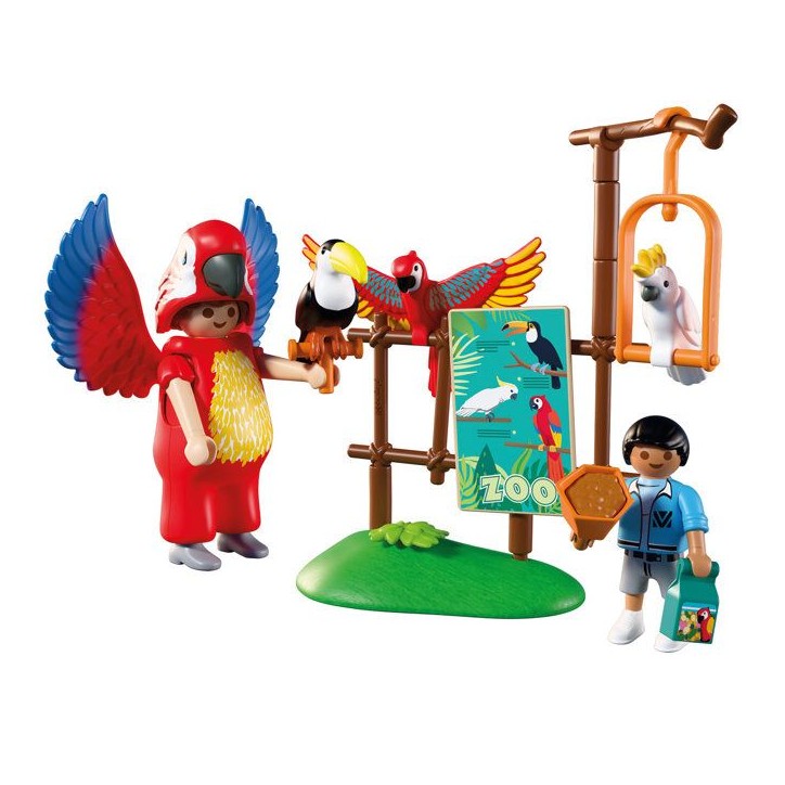 PLAYMOBIL 72074 Zoo : Mascotte perroquet coloré & enfant, univers miniature, 29 pieces, des 4 ans PLAYMOBIL 72074 Zoo : Mascotte perroquet coloré & enfant, univers miniature, 29 pieces, des 4 ans