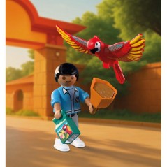 PLAYMOBIL 72074 Zoo : Mascotte perroquet coloré & enfant, univers min