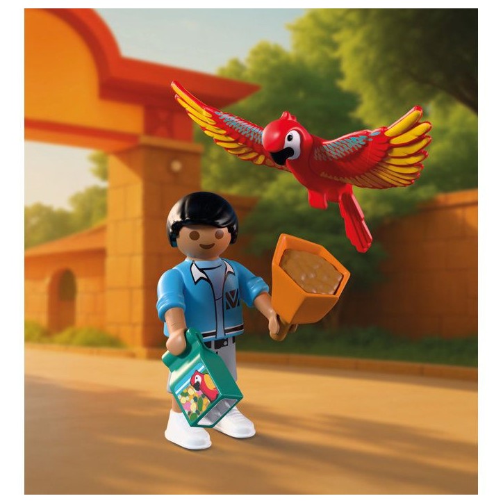 PLAYMOBIL 72074 Zoo : Mascotte perroquet coloré & enfant, univers miniature, 29 pieces, des 4 ans PLAYMOBIL 72074 Zoo : Mascotte perroquet coloré & enfant, univers miniature, 29 pieces, des 4 ans