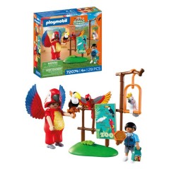PLAYMOBIL 72074 Zoo : Mascotte perroquet coloré & enfant, univers min