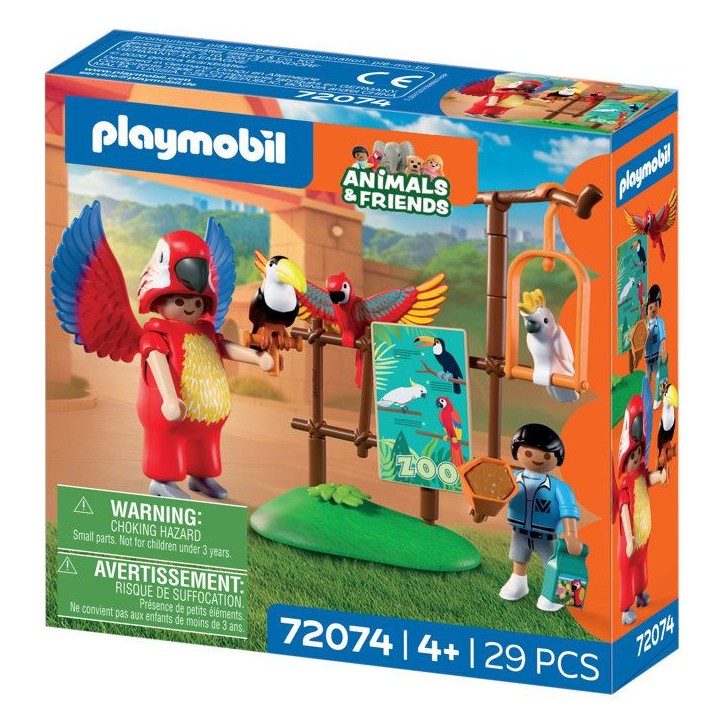 PLAYMOBIL 72074 Zoo : Mascotte perroquet coloré & enfant, univers miniature, 29 pieces, des 4 ans PLAYMOBIL 72074 Zoo : Mascotte perroquet coloré & enfant, univers miniature, 29 pieces, des 4 ans