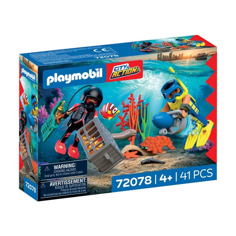 PLAYMOBIL 72078 Policiers plongeurs et trésor, City Action Les polici
