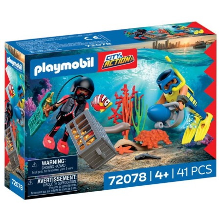 PLAYMOBIL 72078 Policiers plongeurs et trésor, City Action Les polici